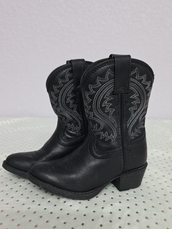 Durango Other - Durango Boys Toddler Black Leather Western Polished Onyx Boots 8M